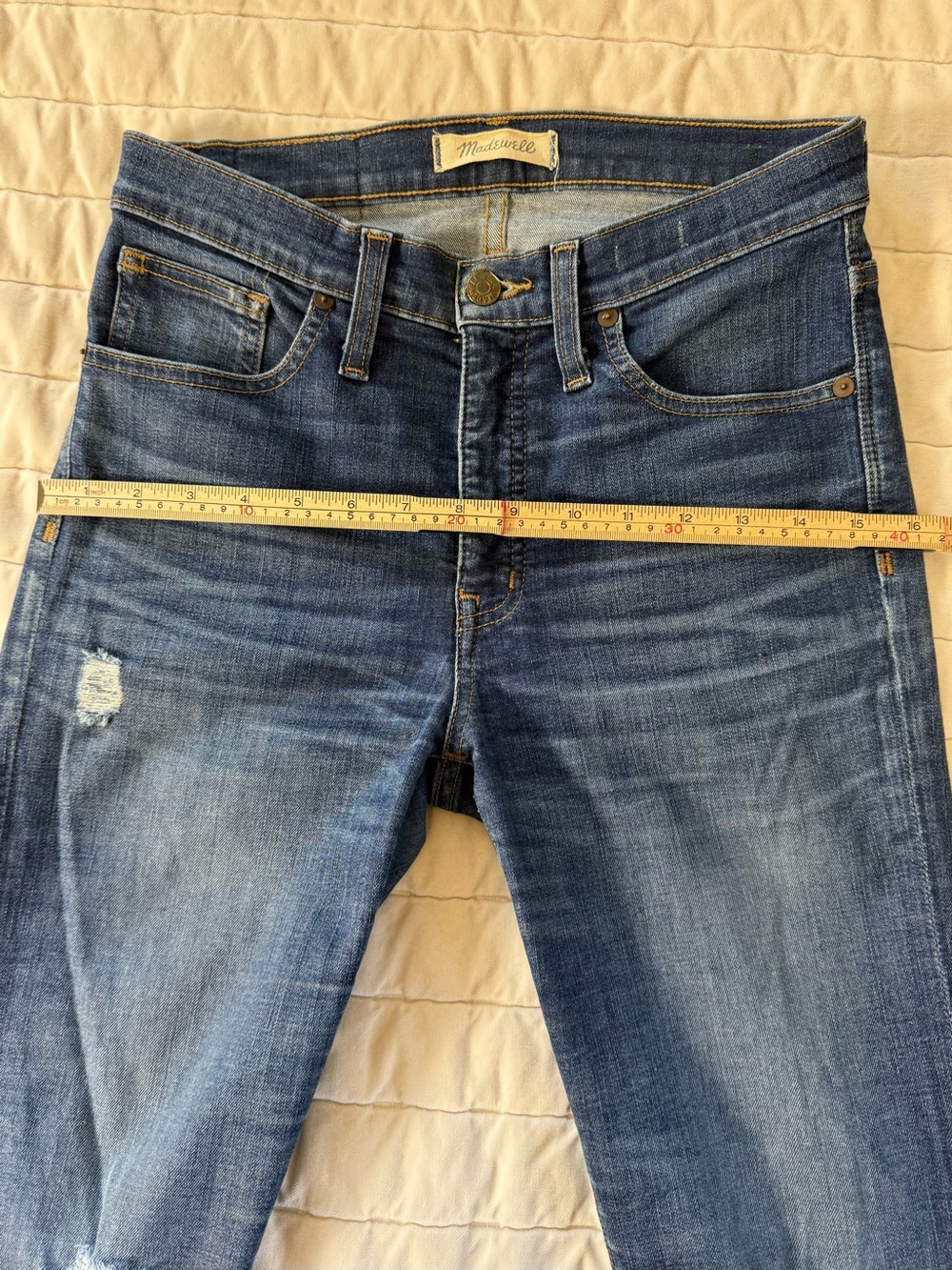 Madewell Women’s 9” High-Rise Skinny Jeans in Dark Blue Denim - Picture 3 of 9